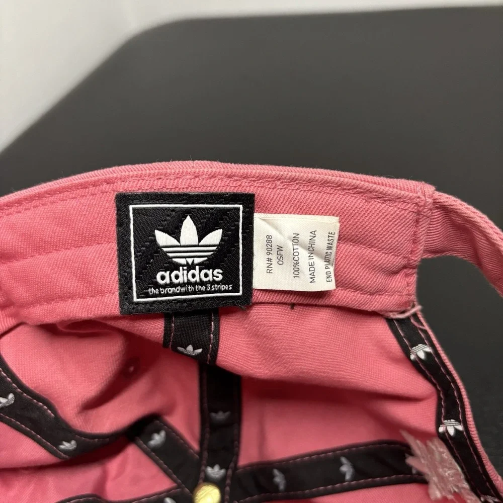 Adidas Pink Hat Embroidered Logo Women's Athletic Cap Adjustable Strap‎ Back